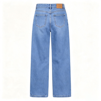 Celana Jeans Wanita High Waist Straight Wide Leg Kancing Ganda Model Longgar Grosir Pabrik