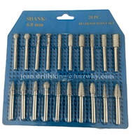 Outils de sculpture et de meulage de pierre, jeu de fraises diamantées à tige de 1/4 pouce, fraises à percer