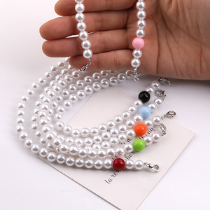 Cordón de Cadena de Perlas con Cierre de Langosta de Doble Cabeza de Resina Plástica, Accesorios de Joyería para Correa de Teléfono Móvil DIY, Colores Aleatorios - Product Image 3