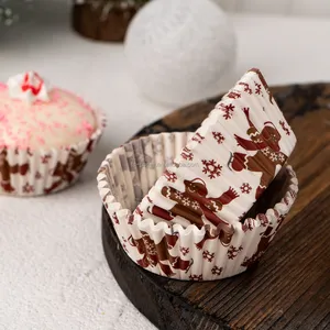 100 buah Cupcake Natal kertas cangkir rumah Natal Dekorasi Kue Muffin Cupcake liner Selamat Natal cetakan kue Baking Cup