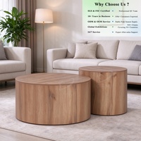 Table basse OKAY au design simple, style bois rond, économique, légère, pour jardin, hôtel, moderne, minimaliste, en MDF