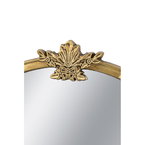 Round <b>Wall</b> Mirror 30x31 Gold Finish <b>Decorative</b> <b>Leaf</b> Crest - Product Image 6