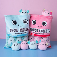 Peluche Axolotl, Coussin Doux en Forme d'Axolotl pour Cadeau d'Anniversaire, Coussin de Jeu en Peluche