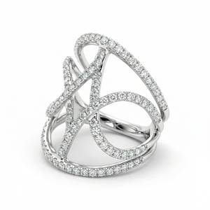 <b>CUSTOM</b> SILVER 10K/14K/18 SOLID GOLD CLASSIC LAB GROWN CVD IGI VVS-VS QUALITY BRILLIANT CUT ENGAGEMENT PARTY FASHION CLUSTER <b>RING</b> - Product Image 1