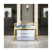 Vitrina de Joyería de Metal y Vidrio Templado de Lujo con Iluminación LED, Resistente al Agua, para Exhibición en Centros Comerciales de Lujo