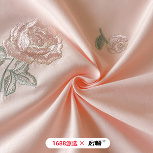 French Princess Style Embroidered <b>Bedding</b> <b>Set</b> Pure Cotton 4-Piece Duvet Cover Sheet <b>Set</b> Solid Color Flowers Breathable Four - Product Image 3