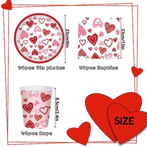 Artículos de Fiesta de Cumpleaños con Temática de Amor, Platos de Papel Desechables Ecológicos, Servilletas de Papel, Decoraciones para Fiestas - Product Image 3