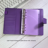 Top Vente 20 Couleur Portable Durable Personnalisé PU Cuir Budget Enveloppe Portefeuille Classeur Magnétique Journal PU Couverture En Cuir Cahier