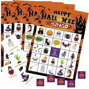 Ensemble de jeu de bingo personnalisé en plastique sur le thème des fêtes, Halloween, Noël, pour les fêtes de famille et de festivals, interactif pour 24 joueurs - Product Image 2