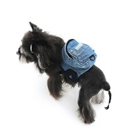 PAWSMOMENT Tas Ransel Denim Hewan Peliharaan Model Baru untuk Bichon Frise, Maltese, dan Anjing Kecil Lainnya, Tas Ransel Denim Katun untuk Anak Anjing