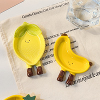 Plat en céramique artisanal créatif en forme de fruit de dessin animé, plat à saveur mignon, plat à vinaigre pour la maison, plat à sauce pour fondue et barbecue