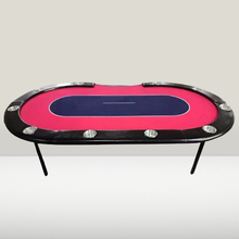 Meja Poker Lipat Profesional 8 Orang Gaya Texas Hold'em Kualitas Standar Kasino Permukaan Meja Oval Tempat Gelas Desain Portabel - Product Image 2