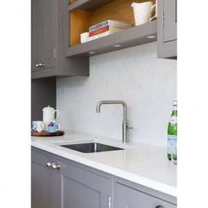 Meubles modulaires modernes fabriqués directement en usine, armoire en bois, design shaker blanc, armoires de cuisine grises pour appartement - Product Image 5