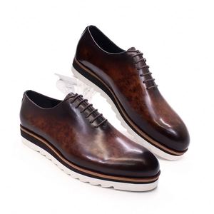 Chaussures en cuir véritable pour hommes de luxe 2022, chaussures habillées décontractées à lacets pour hommes, pour mariage et soirée - Product Image 2