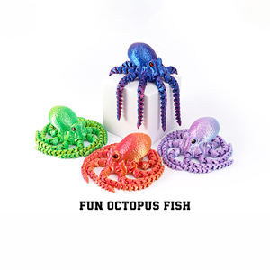 <span class=keywords><strong>Juguete</strong></span> Sensorial Impreso en 3D Creativo con Movimiento en una Articulación, Decoración <span class=keywords><strong>de</strong></span> Pecera con Pulpo y Pez, Venta al por Mayor 2025 - Product Image 3