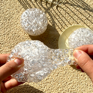 Crunchy Transparent Sensory <b>Squeeze</b> <b>Ball</b> Fidget Toy Anti-Stress Squishy Unisex Silicone Material - Product Image 1