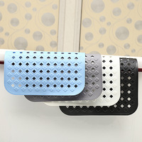 Tapis de douche antidérapant en PVC écologique avec ventouses, trous de drainage, motif diamant, lavable, pour baignoire