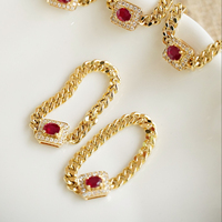 Fournisseur H & F Bague Rubis Bague Chaîne en Diamant Naturel 18K 14K 9K Or Top Vente Véritable Rubis 18k Bague Rouge Femme Personnaliser