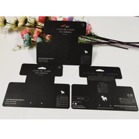 Carte de conception classique noire de luxe découpée au laser pour emballage de collier de sécurité pour chat, laisse, harnais suspendu pour chien et carte d'accompagnement