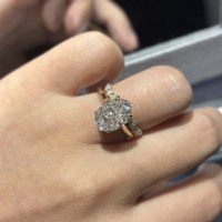 Bague de fiançailles empilable vintage personnalisée en or jaune 18K 14K, alliance éternité, diamant de laboratoire taille ovale certifié IGI, ensemble nuptial