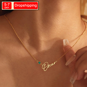 Nuevo Collar Personalizado con Nombre North, Joyería de Acero Inoxidable, Regalo de Navidad, Collar con Colgante de Nombre Personalizado con Zirconia y Piedra de Nacimiento para Mujer - Product Image 1