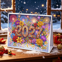 Calendrier de table en cristal diamanté avec design de lettres saisonnières sur 12 mois