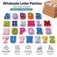 Patch brodé thermocollant personnalisé en chenille, lettres A-Z, pour vêtements, chapeaux et sacs – Vente en gros