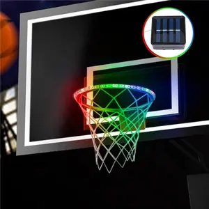 LED Basket Hoop Solar Basketball Rim Light Outdoor Induction Hoop Strip Playing At Night Support CSV/Excel Orders