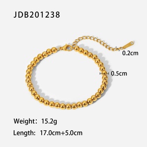 High Quality Stainless Steel Jewelry Waterproof Gold Plated Women <b>Beaded</b> <b>Bracelet</b> - Product Image 2