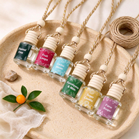 Diffuseur de parfum pour voiture en verre suspendu avec logo personnalisé, bouchon en bois pour rétroviseur de voiture, vente en gros
