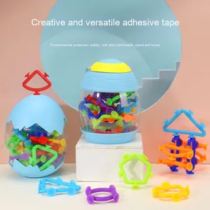 Nhà Máy Trực Tiếp Mềm Giáo Dục Nhựa Hình Học Loạt Lắp Ráp DIY Xây Dựng Khối Dính Hút Cup Đồ Chơi - Product Image 2