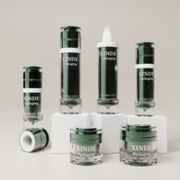 Ensemble d'emballages cosmétiques en PETG brun ambré, protection UV, flacon cosmétique à paroi épaisse pour sérum, tonique et crème pour le visage de luxe