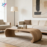 Table à manger en bois courbé artisanale, style moderne minimaliste, écologique, meubles de salon, maison, appartement, bureau à domicile