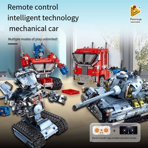 卸売Panlos 2 in 1 <span class=keywords><strong>RC</strong></span>電子ドリフトカービルディングブロックおもちゃDIY OptimusPrimesモデルタンクカースマートロボットおもちゃ - Product Image 2