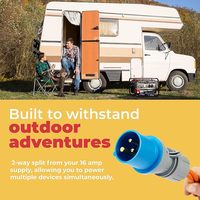 Câble adaptateur électrique orange 240V pour camping-car, camping, générateurs, remorques de restauration, prise 16A vers 2 prises 16A