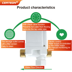 Katup Masuk Pemanas Air Tenaga Surya DC12V AC220V Kuningan G1/2 Kontrol Otomatis Katup Solenoid - Product Image 2