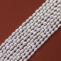Perles en verre ovales 4x6mm imitation perle, multicolores irisées, forme riz, trou droit, perles lâches pour fabrication de bijoux DIY, vente en gros