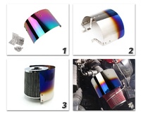 Kit de couverture de bouclier thermique en acier inoxydable 304 de fabrication personnalisée en usine LW pour feuille de filtre d'admission d'air froid cône 2.5 '' - 5"
