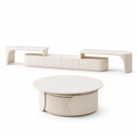 Table basse crème moderne en bois massif pour appartements table à thé légère de luxe pour la maison ensembles de meubles simples pour le salon