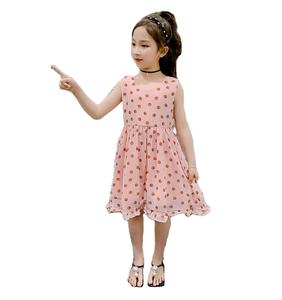 Nouvelle Robe Rose Mignonne pour Enfants Filles, Style Tendance, Robe d'Anniversaire en Dentelle Respirante Coupe A-Line Longueur Midi avec Motif Circulaire - Product Image 1