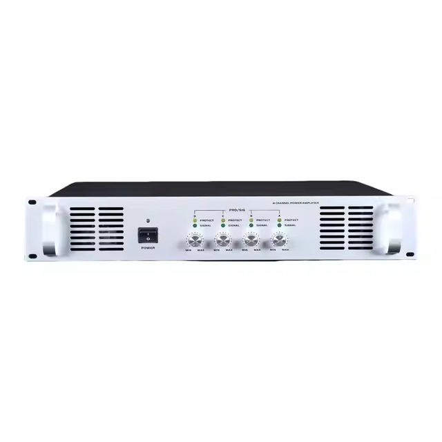 Professional PA Mixer Amplifier with Metal Enclosure 2x120W Output for Commercial Use