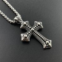 Nouveau Collier Croix Gothique Vintage pour Hommes, Pendentif Tendance Hip Hop Punk en Acier Inoxydable, Bijoux de Mode en Gros