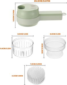 Cortador Eléctrico Inalámbrico Multifuncional de Plástico de Alta Calidad para Vegetales, Herramienta de Cocina Ecológica y Duradera - Product Image 3
