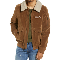 Blouson aviateur à col en peau de mouton doublé en Sherpa avec logo personnalisé et fermeture éclair coupe normale pour hommes