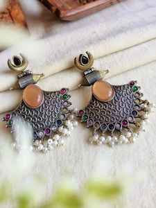 Pendiente oxidado profundo, peso ligero, fácil de usar, las mejores piedras de Monalisa, pendiente colgante oxidado, producto a granel hecho a mano - Product Image 3