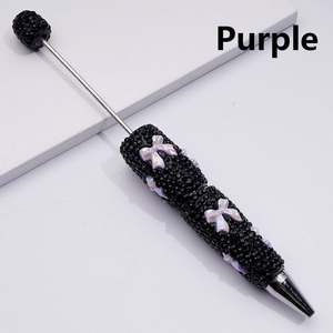 Bolígrafo Decorativo con Lazo Brillante y Cuentas de Diamantes de Imitación Negros, con Recubrimiento UV, para Manualidades con Arcilla - Product Image 5