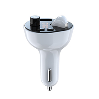 Émetteur Bluetooth 5.4 G57 pour voiture avec écouteurs sans fil détachables, charge rapide QC3.0 Type-C PD, adaptateur radio FM pour kit voiture, lecteur MP3