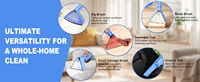 Nettoyeur de taches portable électrique haute pression pour tapis et tissus d'ameublement, 14Kpa 500W, aspiration profonde pour l'élimination des taches, idéal pour hôtels et voitures