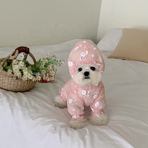 Impermeable para Perros con Estampado de Conejo Rosa, con Capucha, Cuatro Patas, Chaqueta Impermeable para Mascotas, para Perros Pequeños, Cachorros y Gatos, para Paseos al Aire Libre - Product Image 3