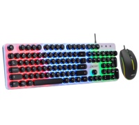 Sunrose Keyboard Gaming Mini, papan ketik Gaming berkabel USB Backlit tahan air Ultra ramping